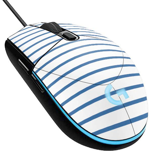 Blue and White Stripes G203 Prodigy RGB Wired Gaming Mouse Skin
