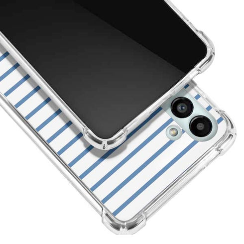 Blue and White Stripes Galaxy A13 5G Clear Case