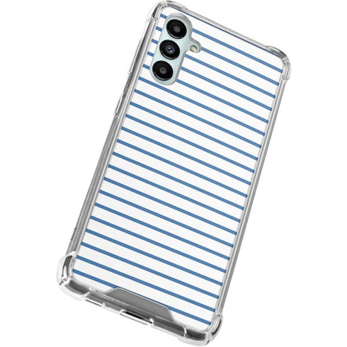 Blue and White Stripes Galaxy A14 5G Clear Case