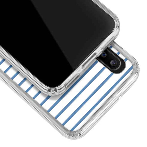 Blue and White Stripes Galaxy A30 Clear Case