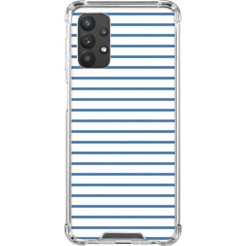 Blue and White Stripes Galaxy A32 5G Clear Case