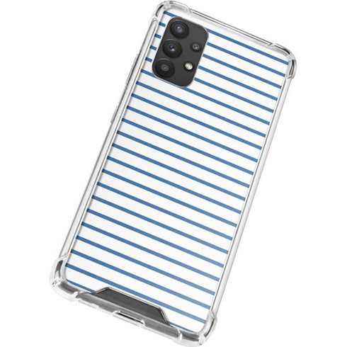 Blue and White Stripes Galaxy A32 5G Clear Case
