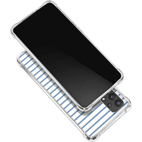 Blue and White Stripes Galaxy A32 5G Clear Case