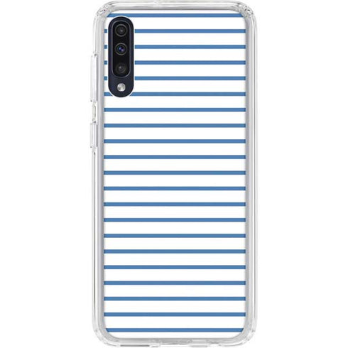 Blue and White Stripes Galaxy A50 Clear Case