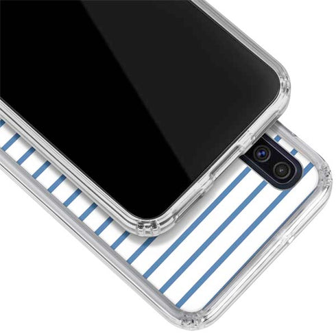 Blue and White Stripes Galaxy A50 Clear Case