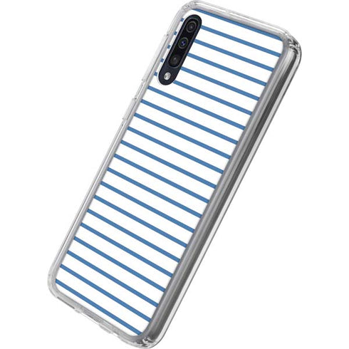 Blue and White Stripes Galaxy A50 Clear Case