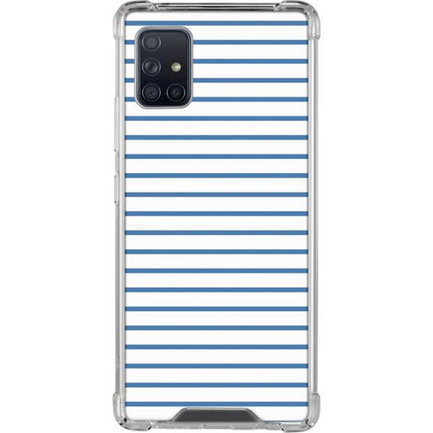 Blue and White Stripes Galaxy A51 5G Clear Case