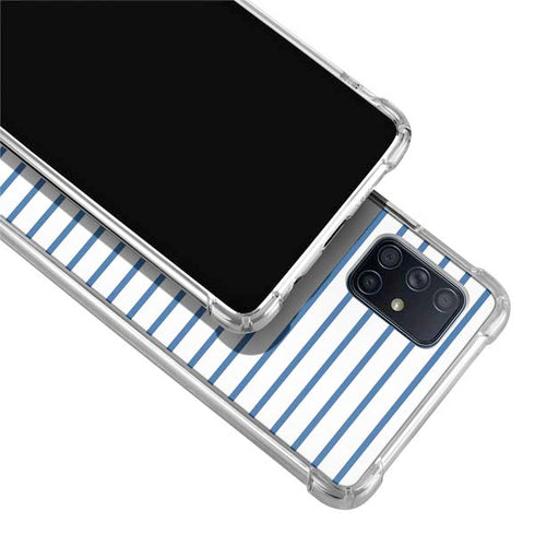 Blue and White Stripes Galaxy A51 5G Clear Case