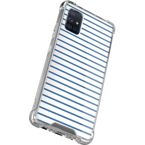 Blue and White Stripes Galaxy A51 5G Clear Case