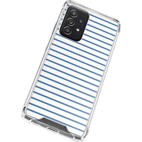 Blue and White Stripes Galaxy A52 5G Clear Case