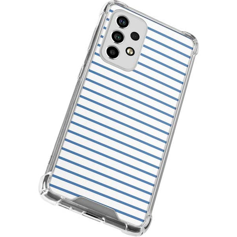 Blue and White Stripes Galaxy A53 5G Clear Case