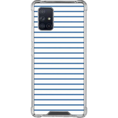 Blue and White Stripes Galaxy A71 5G Clear Case