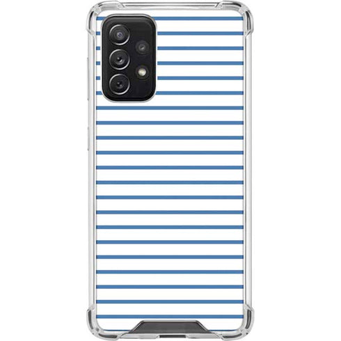 Blue and White Stripes Galaxy A72 5G Clear Case