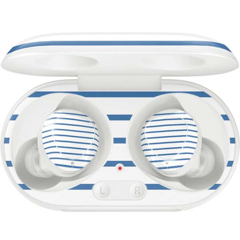 Blue and White Stripes Galaxy Buds Plus Skin