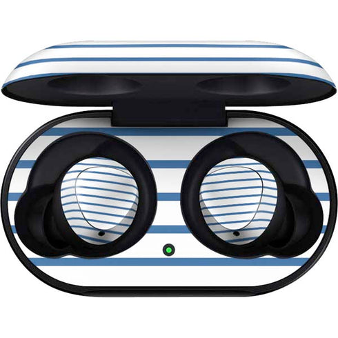 Blue and White Stripes Galaxy Buds Skin