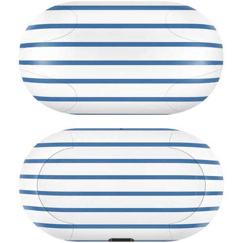 Blue and White Stripes Galaxy Buds Skin