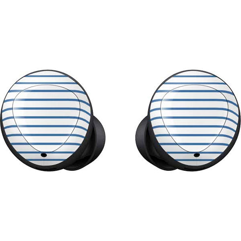 Blue and White Stripes Galaxy Buds Skin