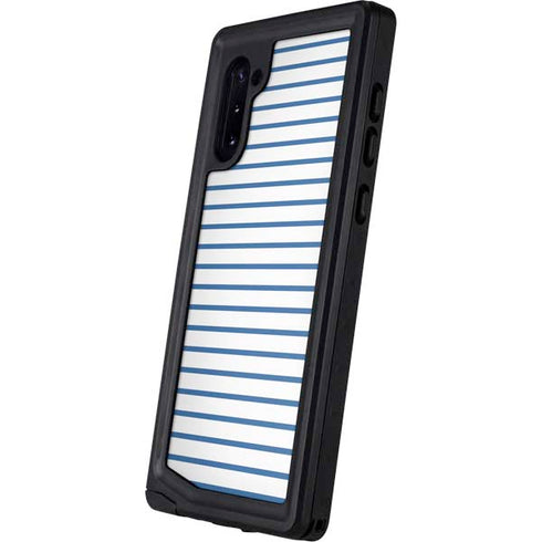 Blue and White Stripes Galaxy Note 10 Waterproof Case