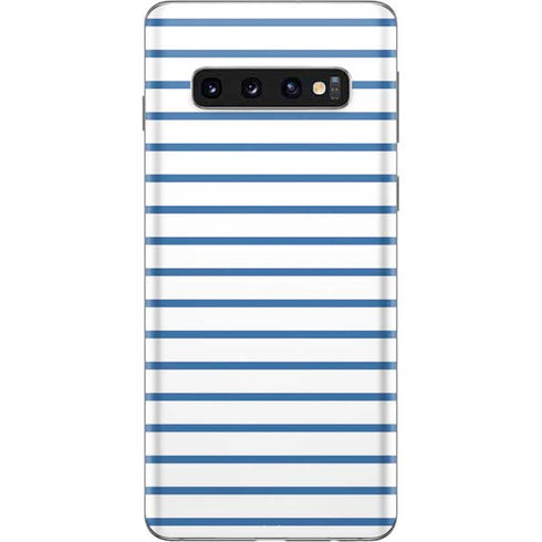 Blue and White Stripes Galaxy S10 Skin