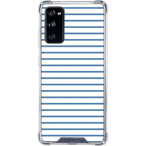 Blue and White Stripes Galaxy S20 FE Clear Case
