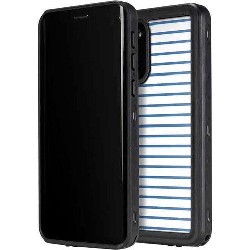 Blue and White Stripes Galaxy S20 Plus Waterproof Case