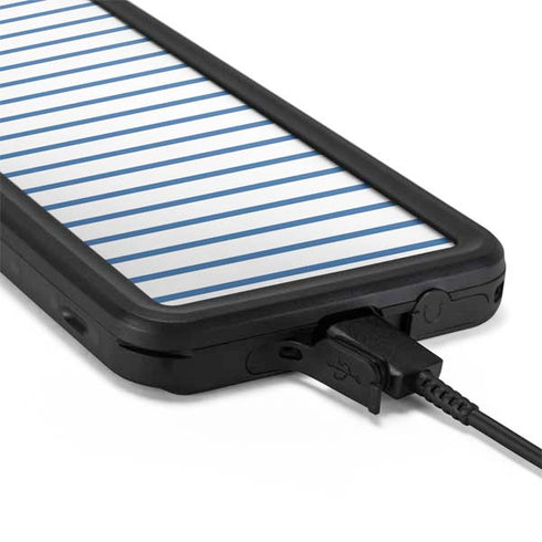 Blue and White Stripes Galaxy S20 Plus Waterproof Case