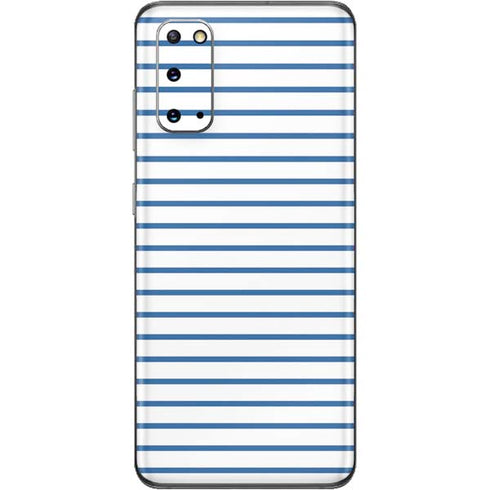 Blue and White Stripes Galaxy S20 Skin