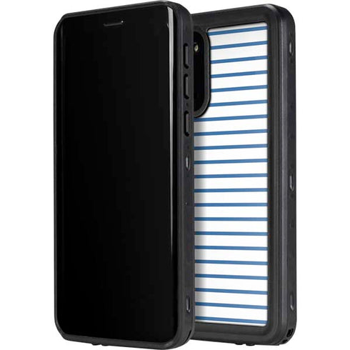 Blue and White Stripes Galaxy S20 Waterproof Case