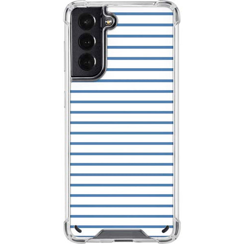 Blue and White Stripes Galaxy S21 5G Clear Case