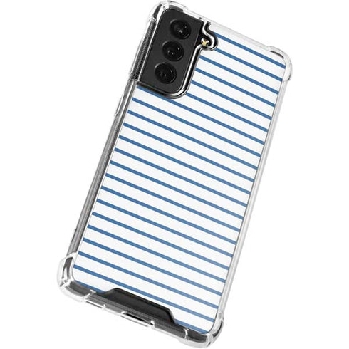 Blue and White Stripes Galaxy S21 FE Clear Case