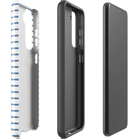 Blue and White Stripes Galaxy S21 FE Pro Case