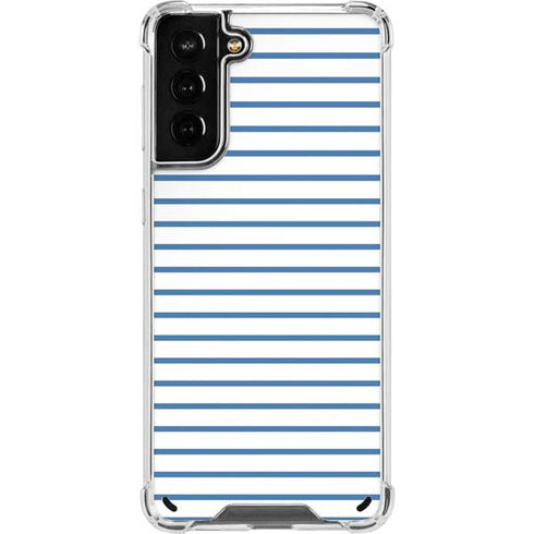 Blue and White Stripes Galaxy S21 Plus 5G Clear Case