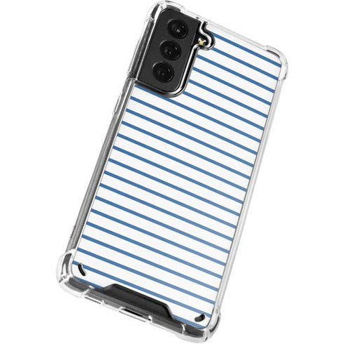 Blue and White Stripes Galaxy S21 Plus 5G Clear Case
