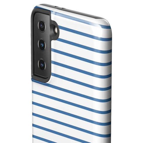 Blue and White Stripes Galaxy S21 Plus 5G Pro Case