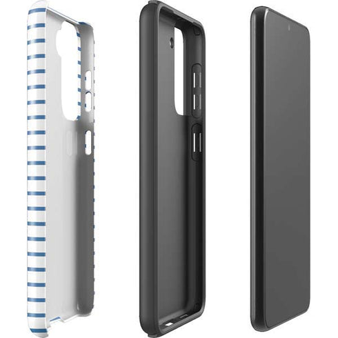 Blue and White Stripes Galaxy S21 Plus 5G Pro Case