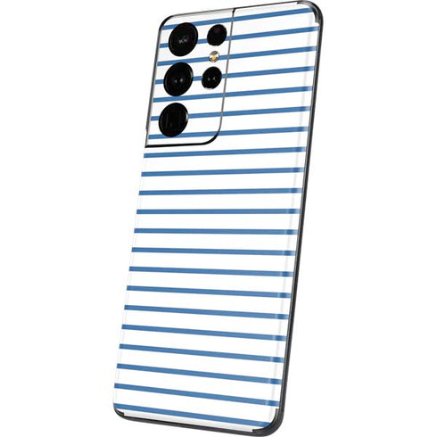 Blue and White Stripes Galaxy S21 Ultra 5G Skin