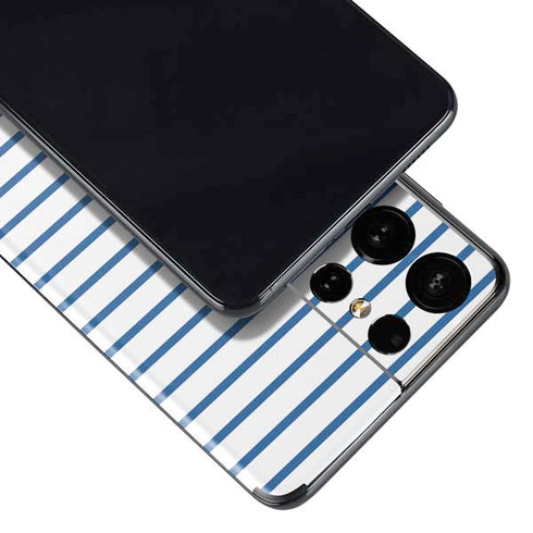 Blue and White Stripes Galaxy S21 Ultra 5G Skin