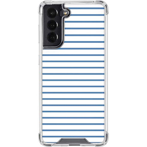 Blue and White Stripes Galaxy S22 Clear Case