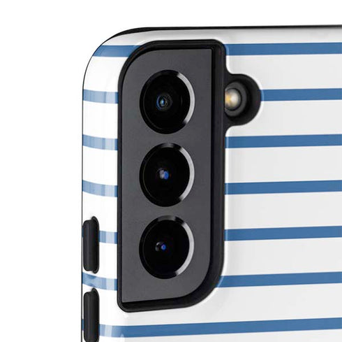 Blue and White Stripes Galaxy S22 Plus Pro Case