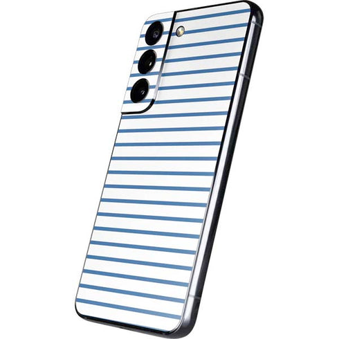 Blue and White Stripes Galaxy S22 Skin