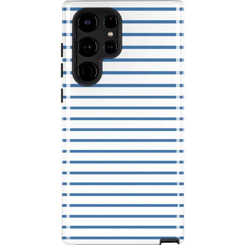 Blue and White Stripes Galaxy S22 Ultra Pro Case
