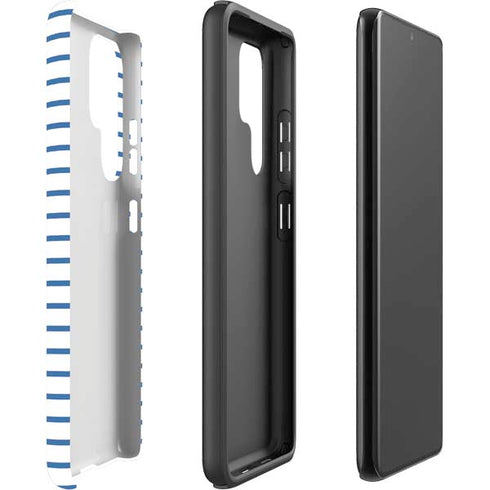 Blue and White Stripes Galaxy S22 Ultra Pro Case