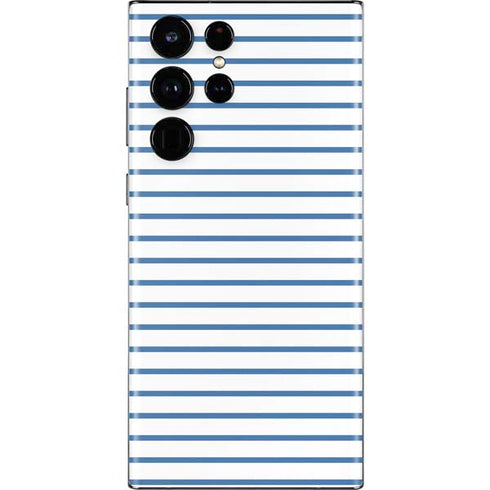 Blue and White Stripes Galaxy S22 Ultra Skin