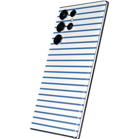 Blue and White Stripes Galaxy S22 Ultra Skin