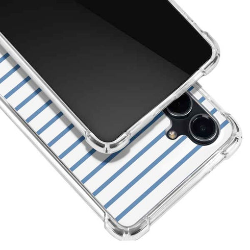 Blue and White Stripes Galaxy S23 FE Clear Case