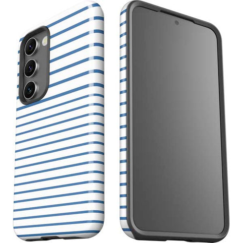 Blue and White Stripes Galaxy S23 Plus Pro Case