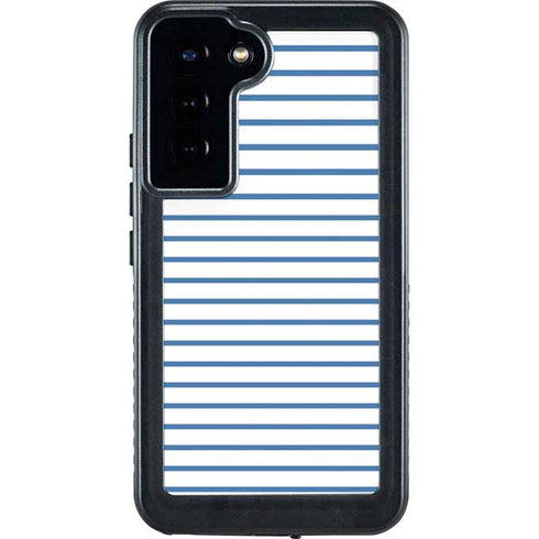 Blue and White Stripes Galaxy S23 Plus Waterproof Case