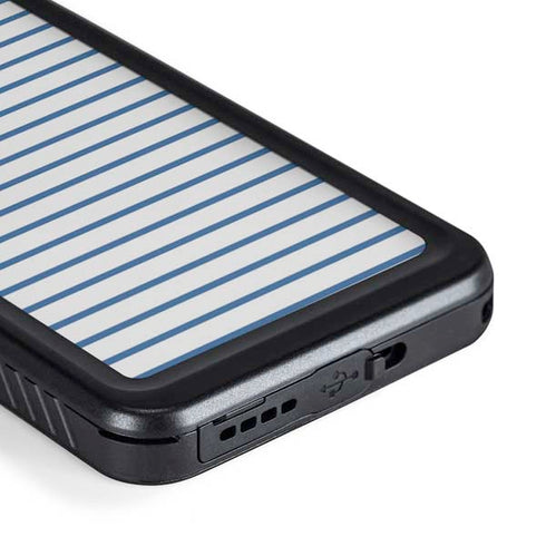 Blue and White Stripes Galaxy S23 Plus Waterproof Case