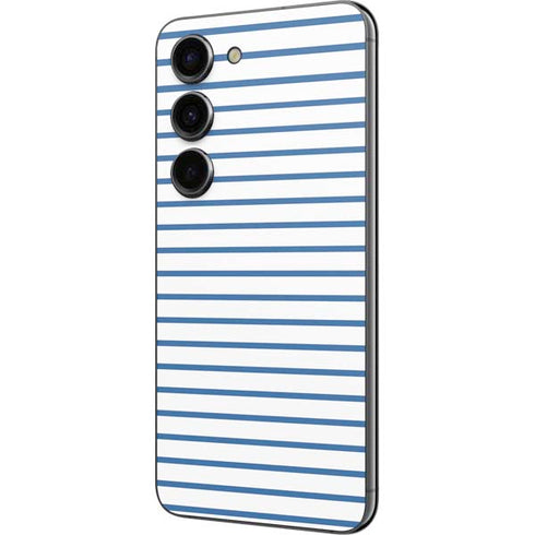 Blue and White Stripes Galaxy S23 Skin