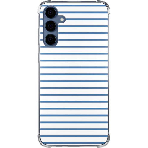 Blue and White Stripes Galaxy S24 Clear Case